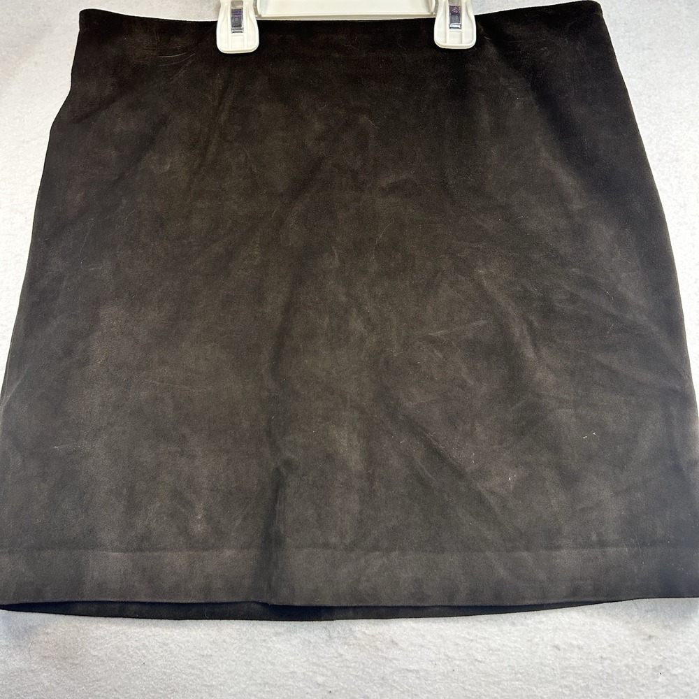 VTG BANANA REPUBLIC Womens 10 Chocolate Brown Genuine Leather Suede SKIRT Lined